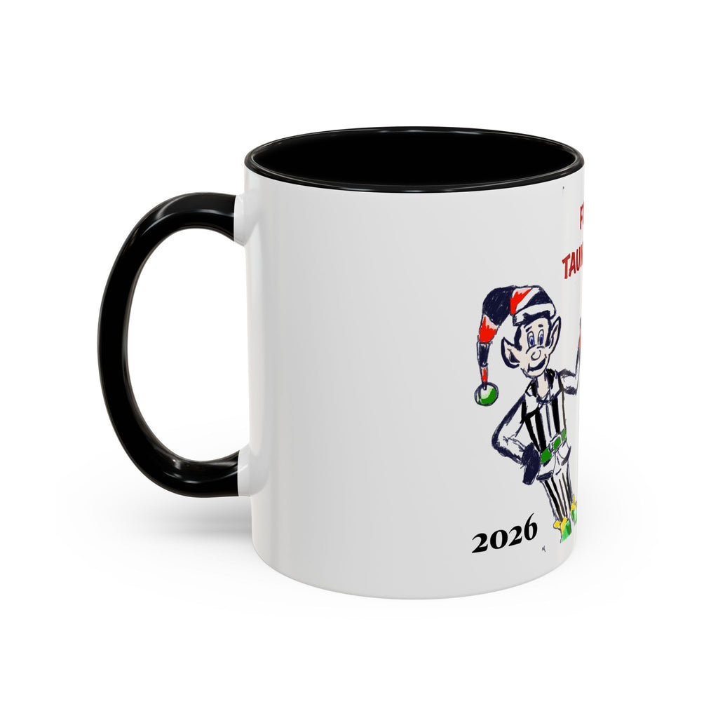 Foul Taunting!! Christmas Elf vs Reindeer Coffee Mug, designed by GIGI, (11/15 oz)