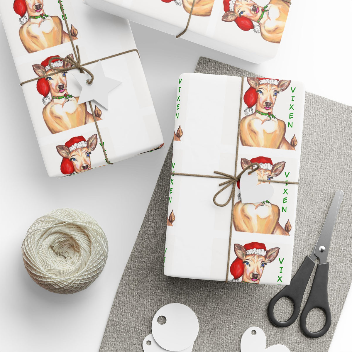 Christmas "Vixen" Wrapping Paper Designed by GIGI — Cute Vixen Holiday Gift Wrap