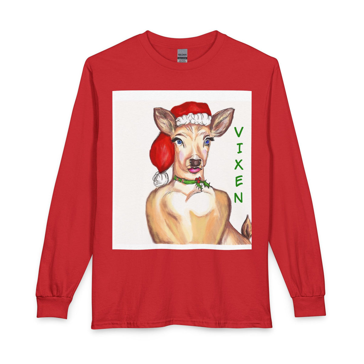 "Vixen" Santa Christmas Long Sleeve T-Shirt - Exclusively Designed by GIGI
