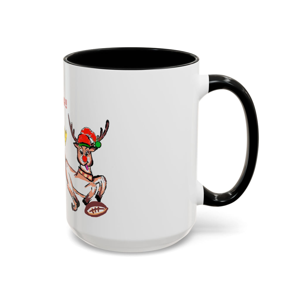 Foul Taunting!! Christmas Elf vs Reindeer Coffee Mug, designed by GIGI, (11/15 oz)