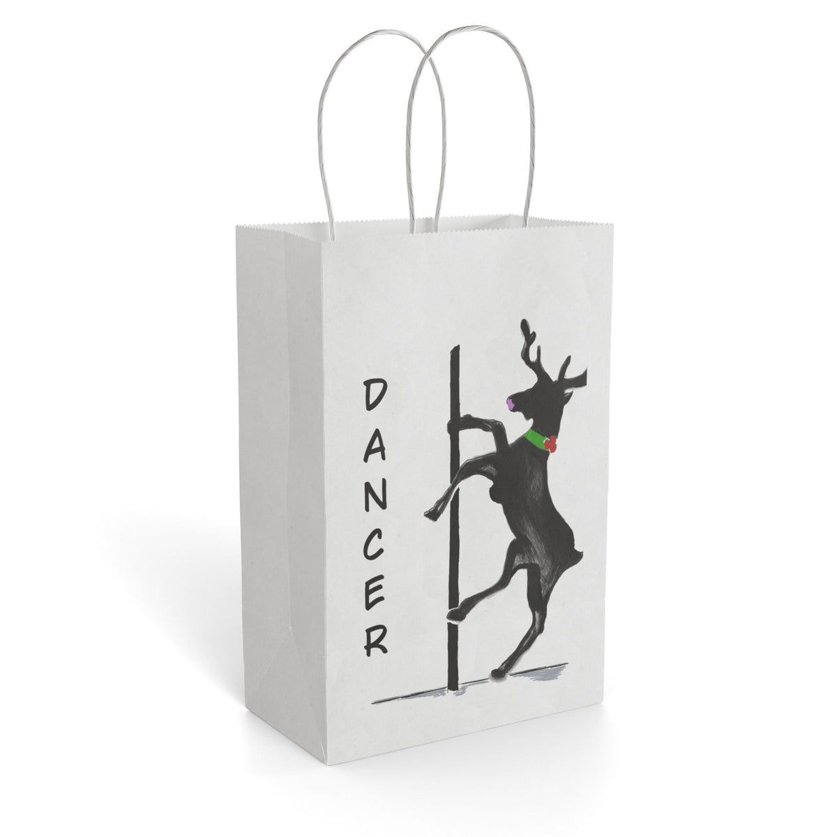 Pole "Dancer" Reindeer Christmas Paper Gift Bag - Designed by GIGI