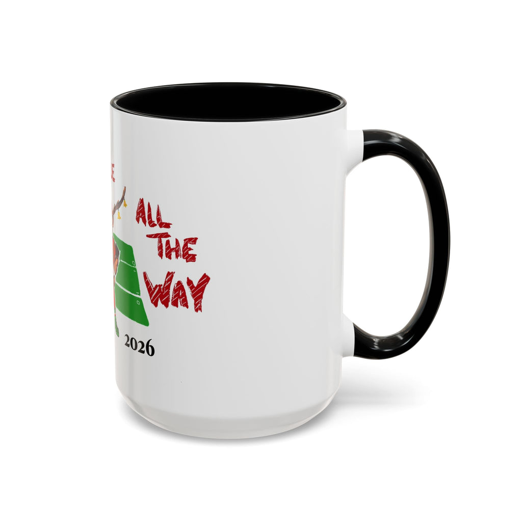 Christmas Football Mug - "Jingle All The Way" Holiday Coffee Cup, designed by GIGI