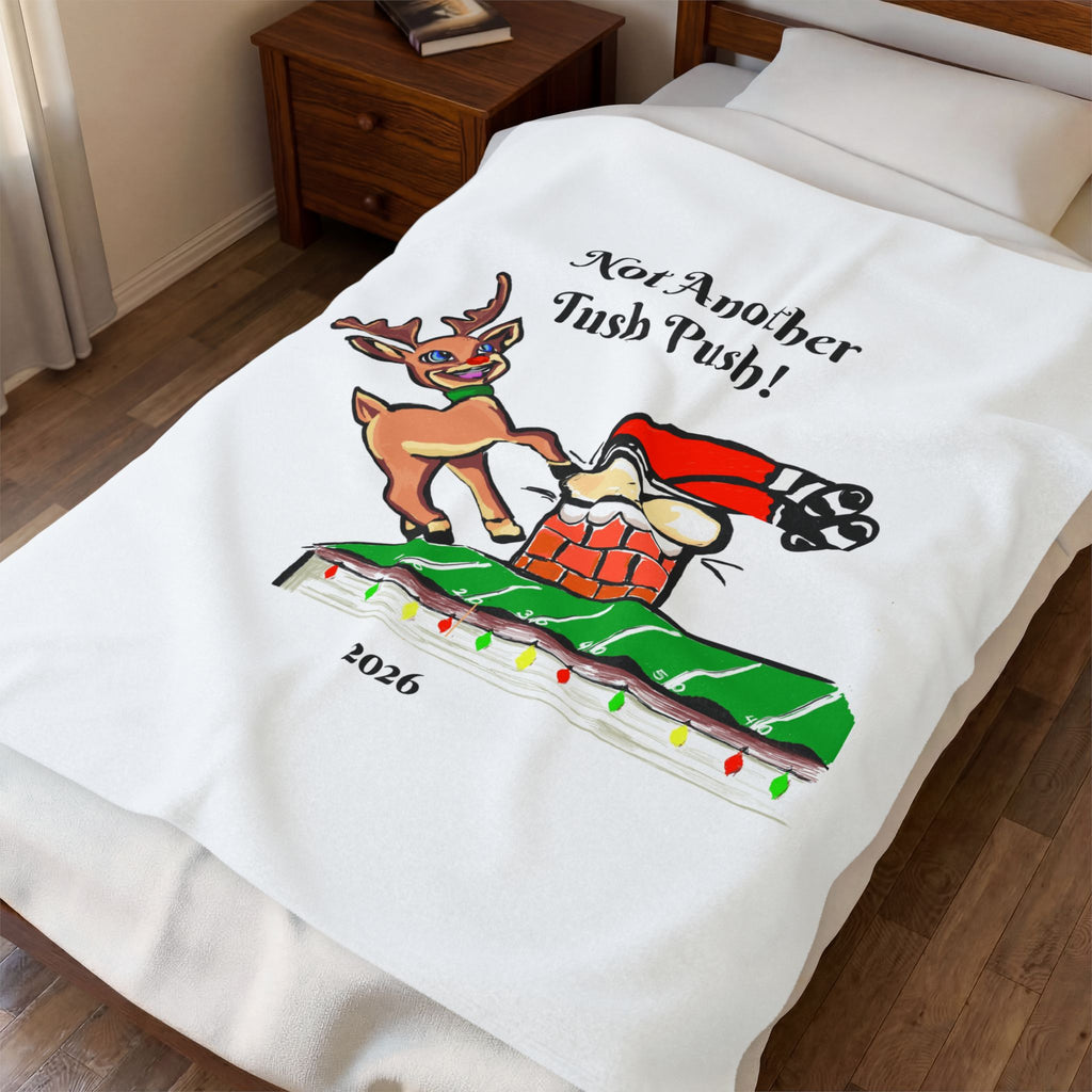Not Another Tush Push! Velveteen Holiday Throw Blanket (2026) by GIGI