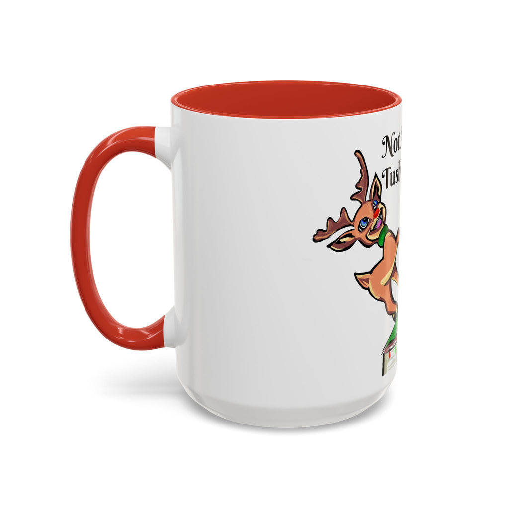 Holiday Coffee Mug — "Not Another Tush Push" Reindeer Chimney Christmas Mug (11/15 oz), designed by GIGI