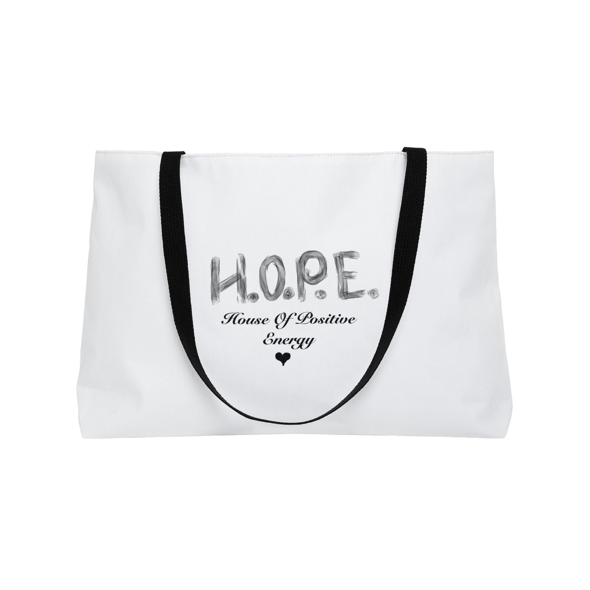HOPE Weekender Tote Bag – Inspirational 'Home of Positive Energy' Canvas Weekend Bag