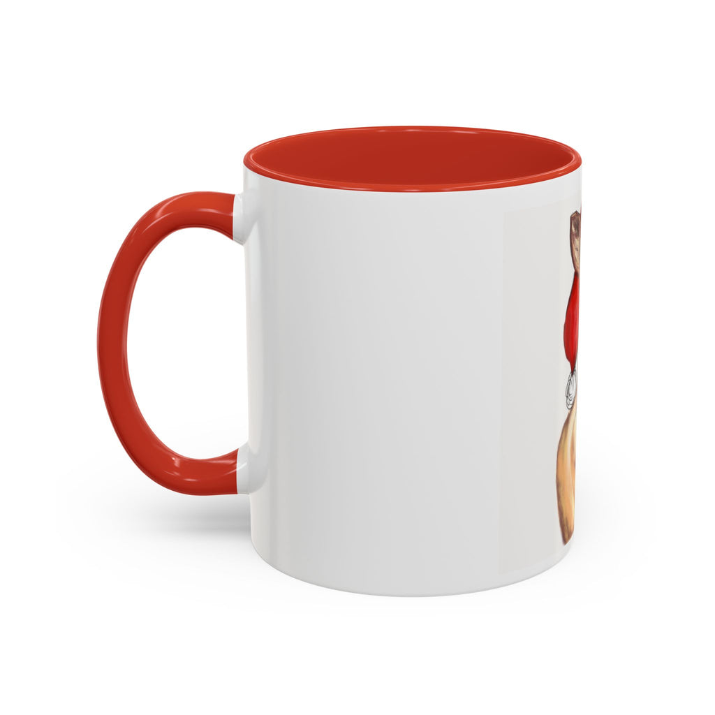 "Vixen" Reindeer Christmas Coffee Mug Designed by GIGI— Festive Santa Hat Accent Mug (11/15oz)