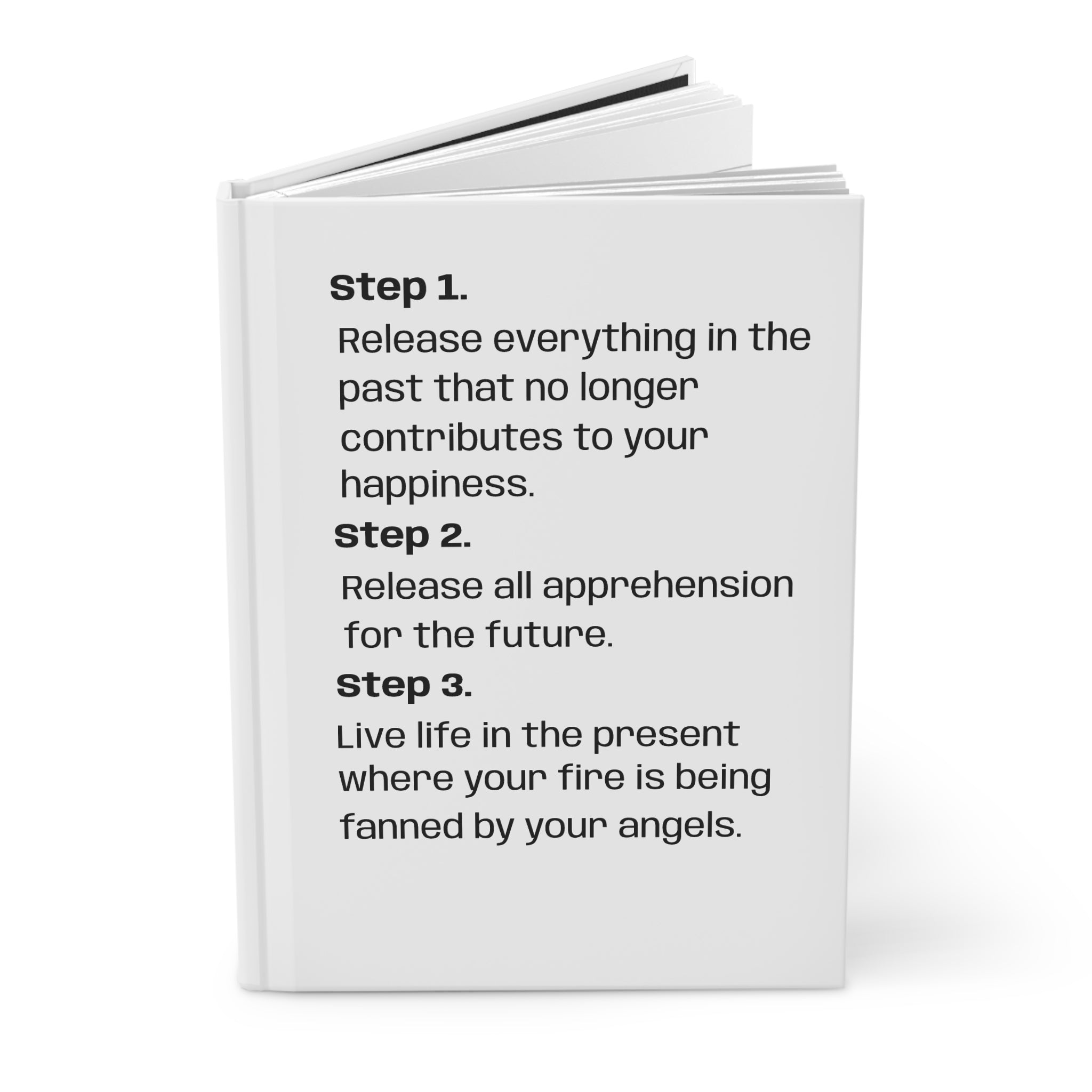 Inspirational Step-by-Step Hardcover Journal — "Step 1, Step 2, Step 3" Mindfulness Notebook