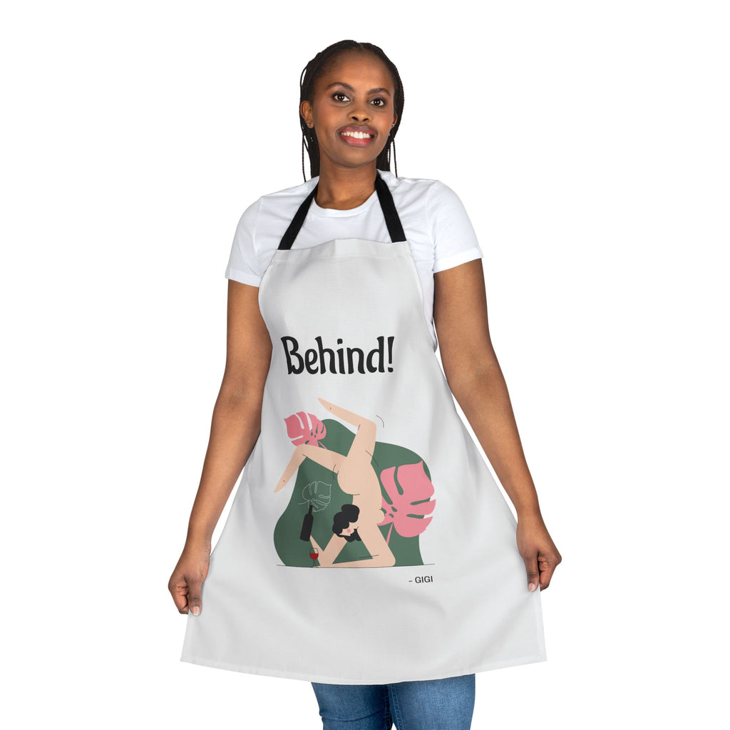 Behind! Apron — Funny Couple Wrestling Kitchen Apron