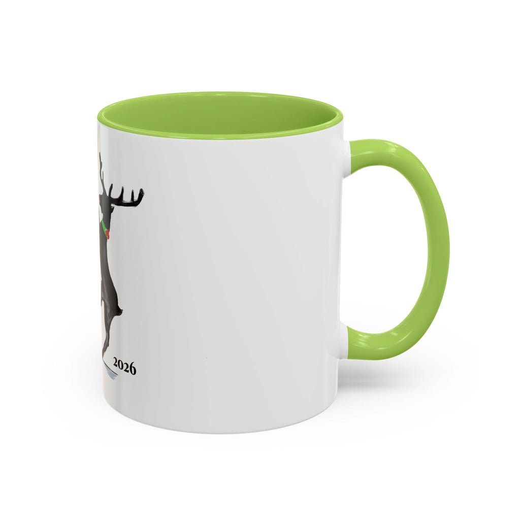 Reindeer Pole "Dancer" Coffee Mug, Designed by GIGI — Holiday Funny Dancer Accent Mug (11/15oz)