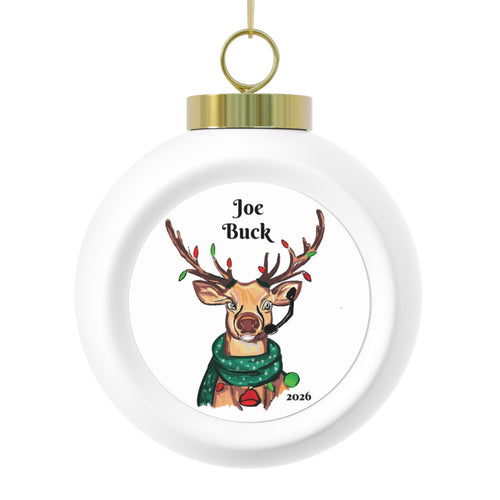 "Joe Buck" Reindeer Christmas Ball Ornament 2026 - Exclusively Designed by GIGI