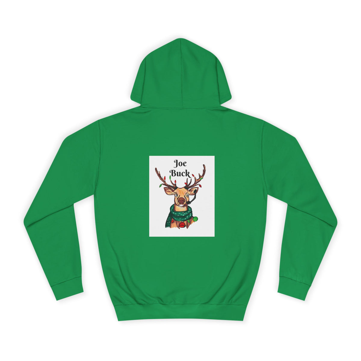 Reindeer Graphic Hoodie — "Joe Buck" Christmas Deer Holiday Sweatshirt, designed by GIGI