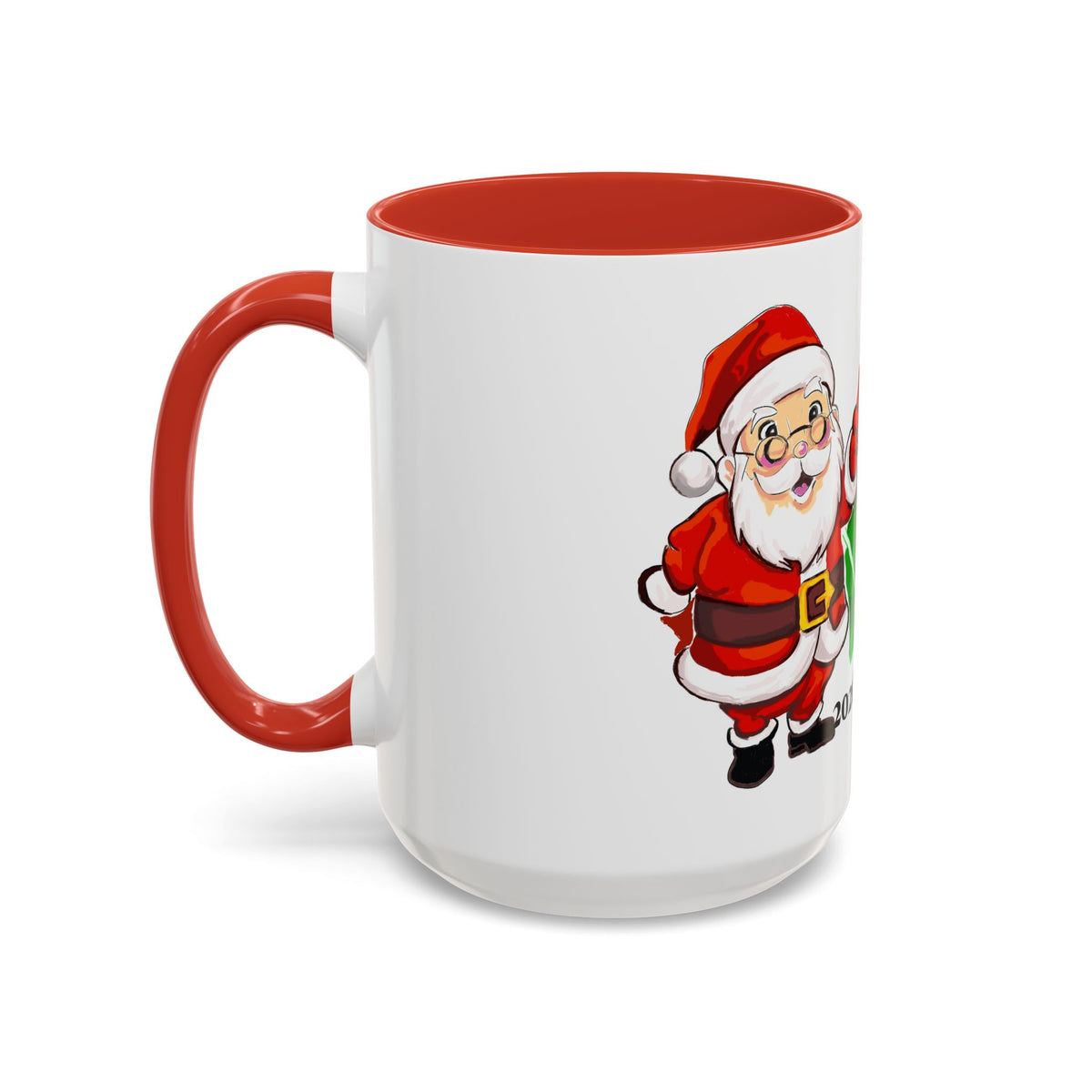 Christmas Football Coffee Mug — “Sack In The Backfield” Santa Accent Mug, designed by GIGI
