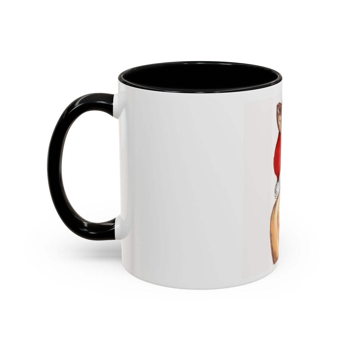 "Vixen" Reindeer Christmas Coffee Mug Designed by GIGI— Festive Santa Hat Accent Mug (11/15oz)