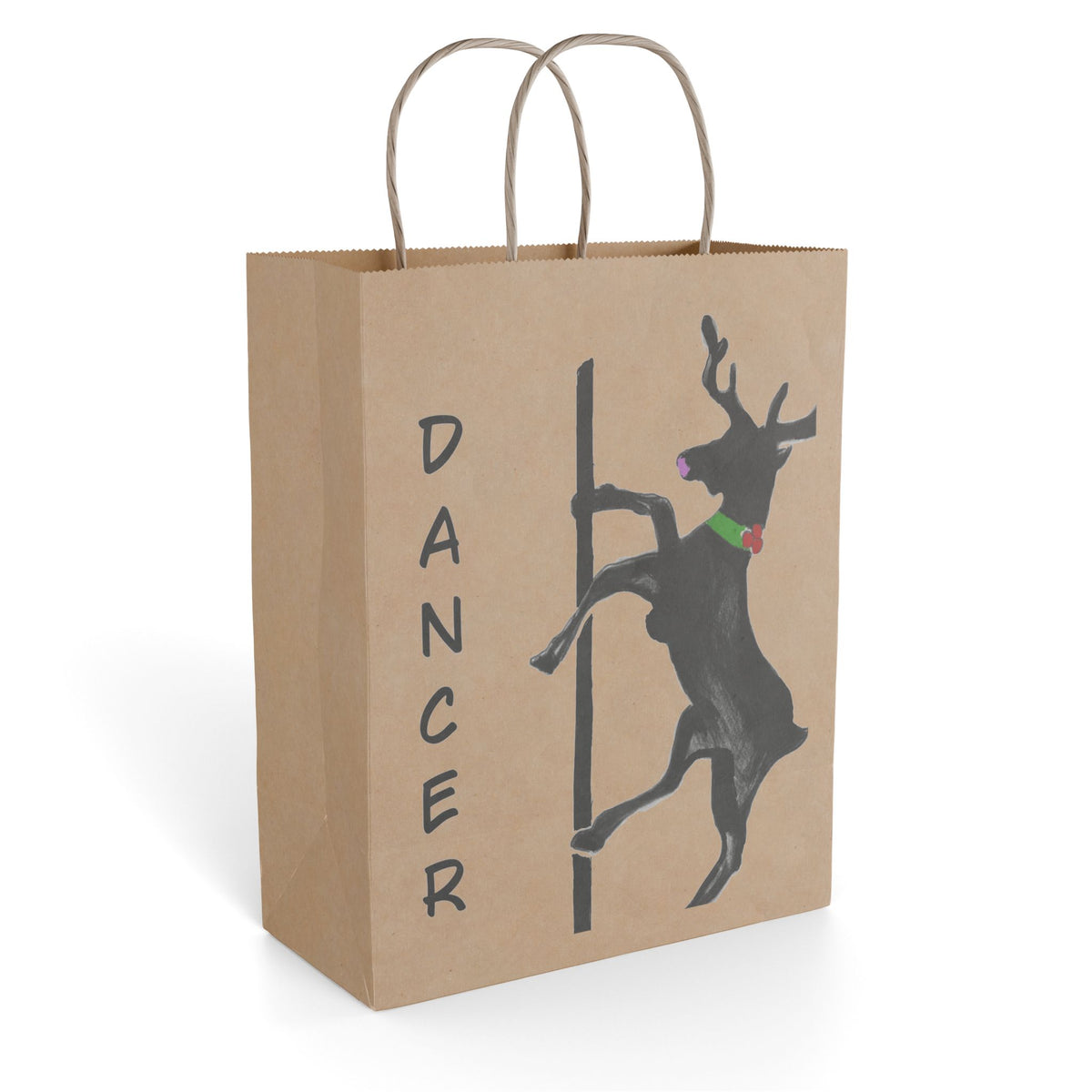 Pole "Dancer" Reindeer Christmas Paper Gift Bag - Designed by GIGI
