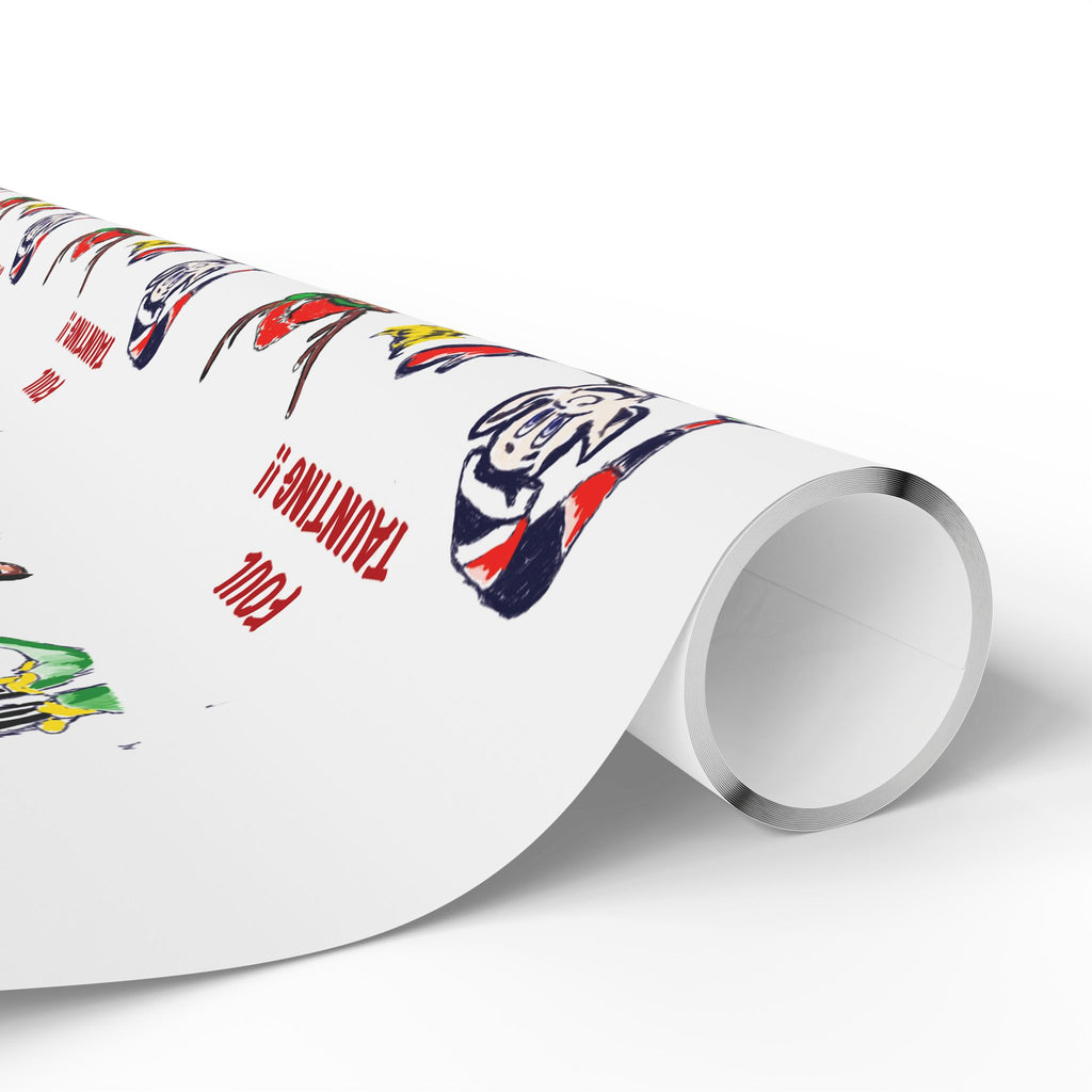 Wrapping Paper Roll — Funny Football Reindeer Games Pattern (Includes “Foul Taunting!!?” Text) by GIGI