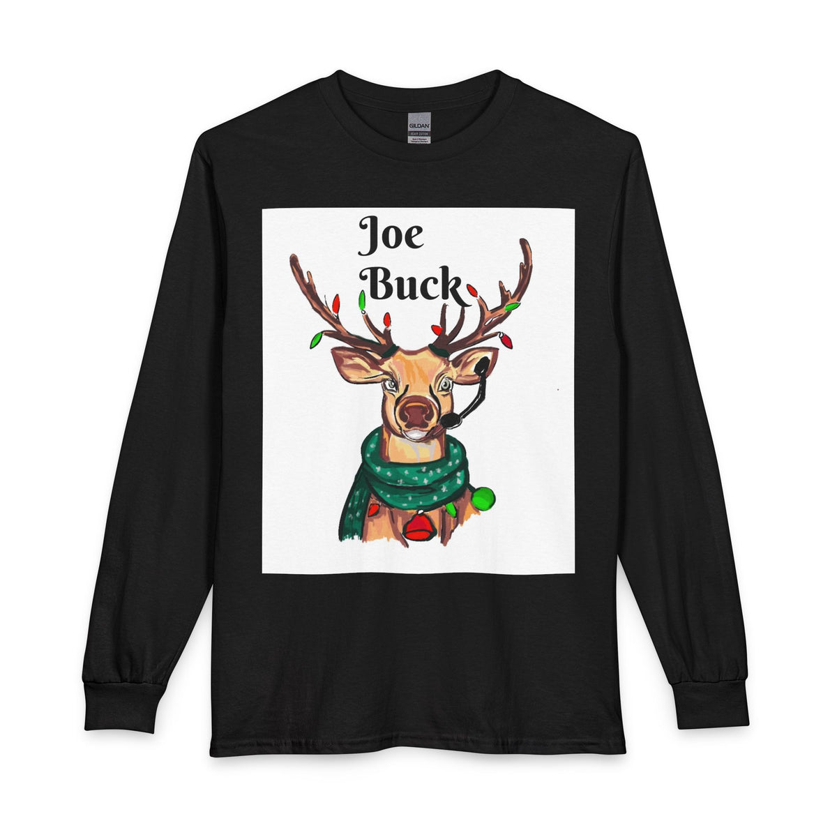 Joe Buck Reindeer Long Sleeve Tee — Funny Christmas Holiday Shirt, designed by GIGI