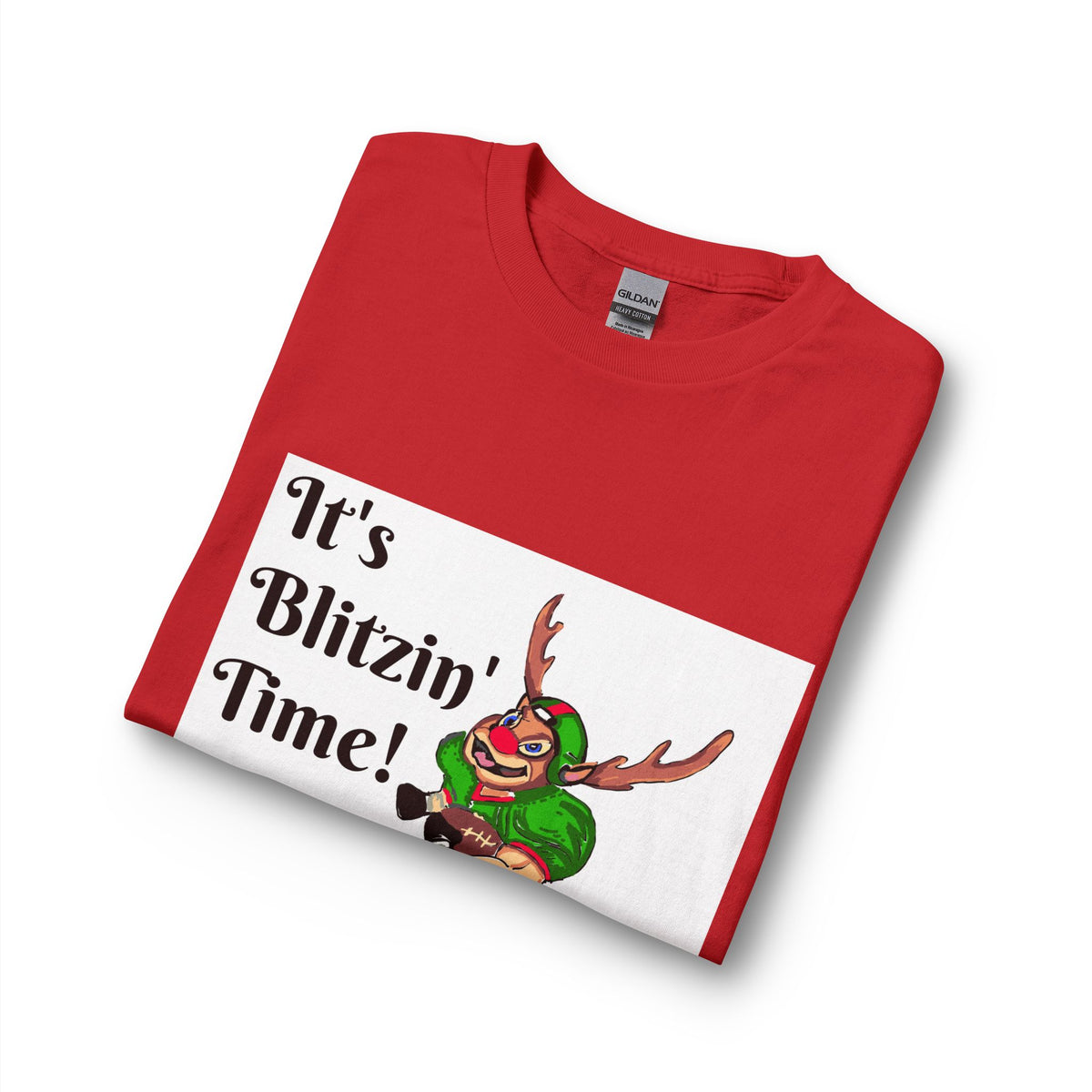 It's Blitzin' Time! Football Reindeer Long Sleeve Tee, designed by GIGI