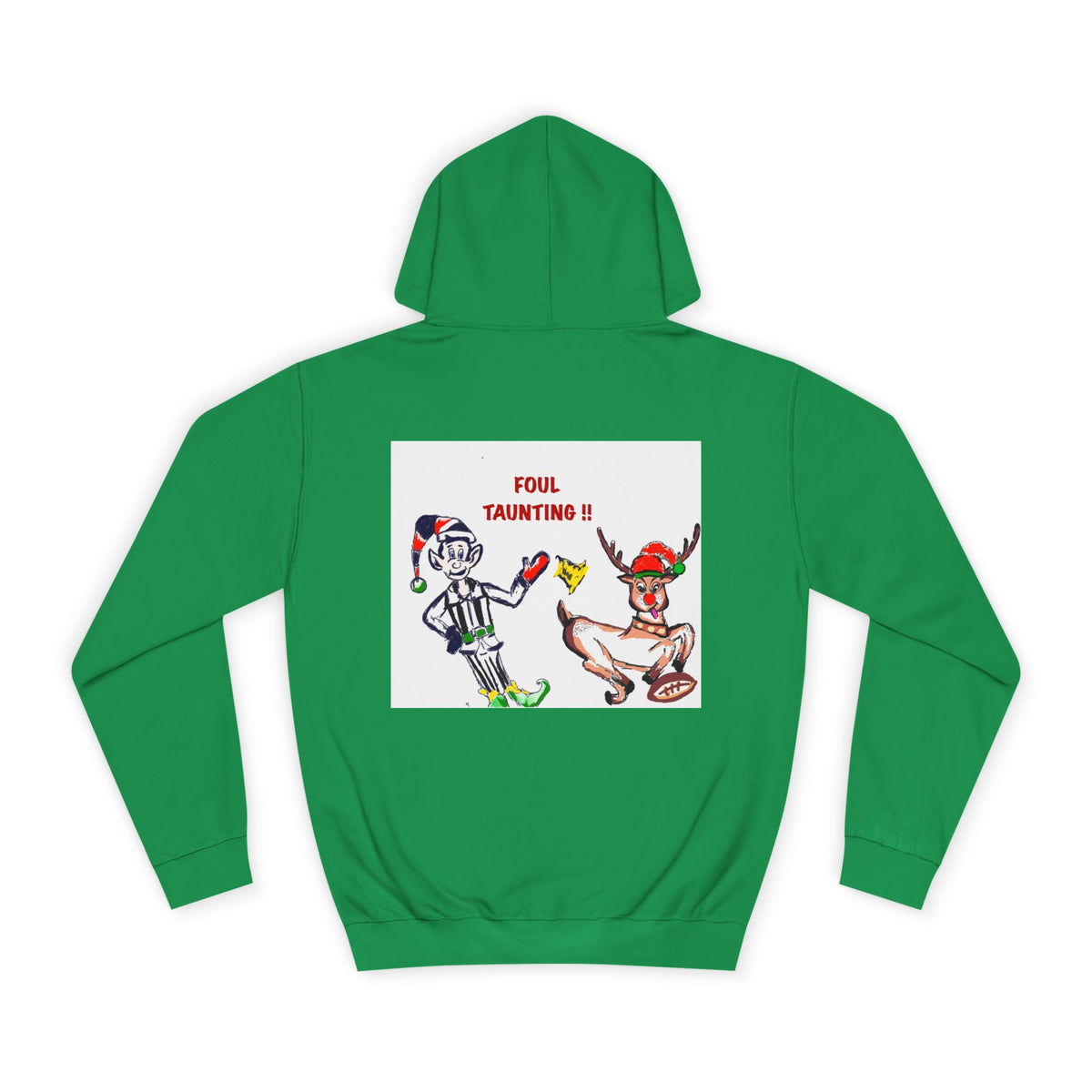 Holiday Hoodie — 'Foul! Taunting' Referee vs Reindeer Graphic Hoodie, exclusively designed by GIGI