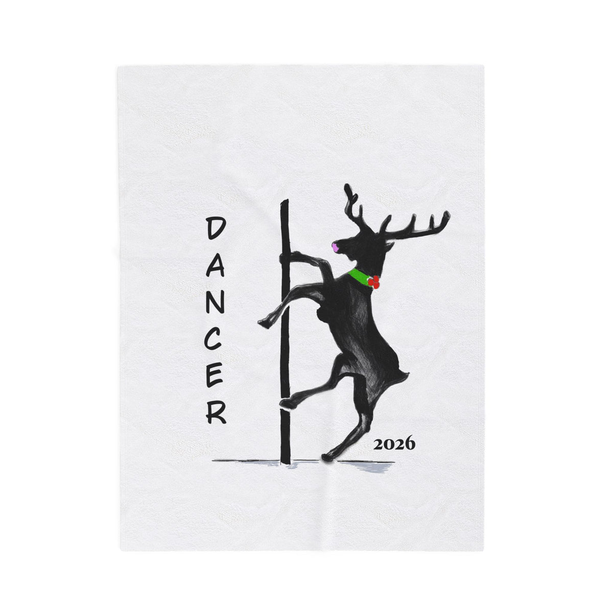 "Dancer" Reindeer 2026 Velveteen Plush Blanket Designed by GIGI