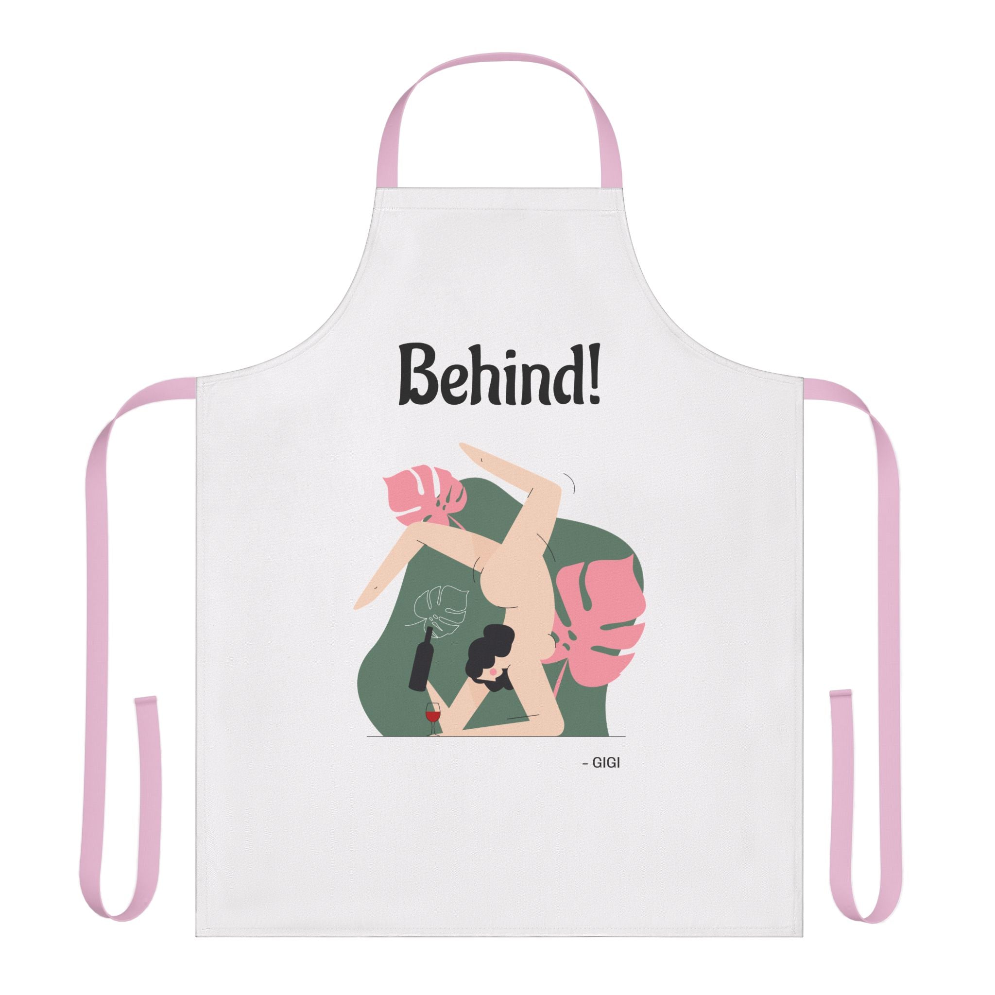 Behind! Apron — Funny Couple Wrestling Kitchen Apron